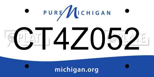 CT4Z052 Michigan License Plate