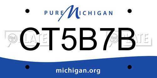 CT5B7B Michigan License Plate