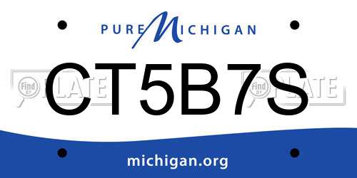 CT5B7S Michigan License Plate