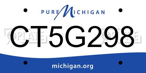 CT5G298 Michigan License Plate