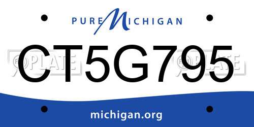 CT5G795 Michigan License Plate