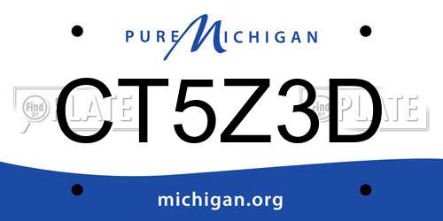 CT5Z3D Michigan License Plate