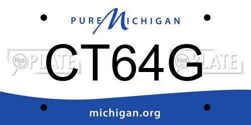 CT64G Michigan License Plate