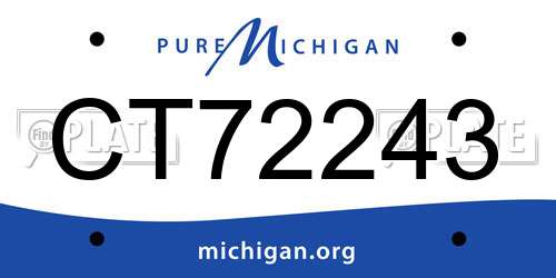 CT72243 Michigan License Plate