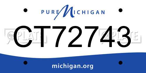 CT72743 Michigan License Plate