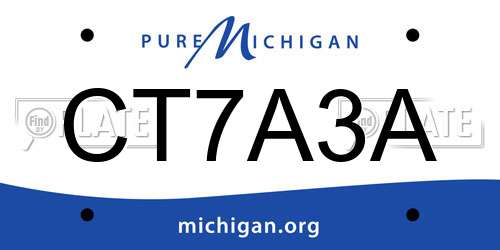 CT7A3A Michigan License Plate