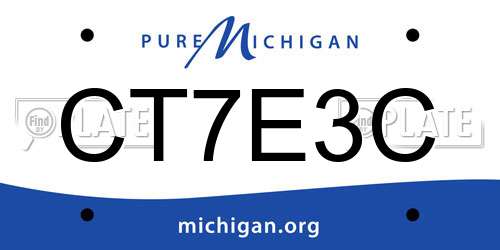CT7E3C Michigan License Plate