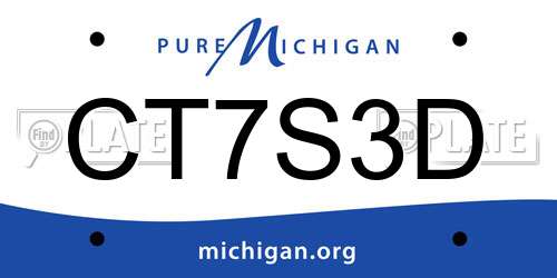 CT7S3D Michigan License Plate