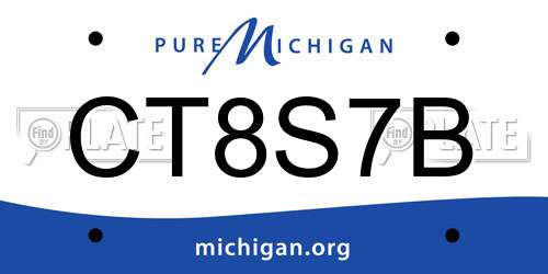 CT8S7B Michigan License Plate