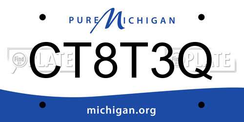 CT8T3Q Michigan License Plate