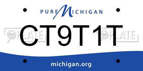 CT9T1T Michigan License Plate