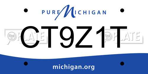 CT9Z1T Michigan License Plate