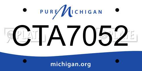 CTA7052 Michigan License Plate