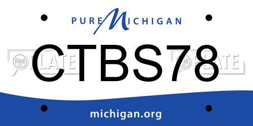 CTBS78 Michigan License Plate