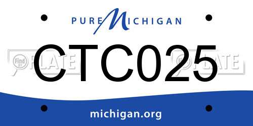 CTC025 Michigan License Plate