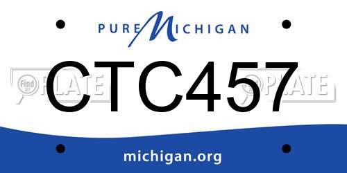 CTC457 Michigan License Plate