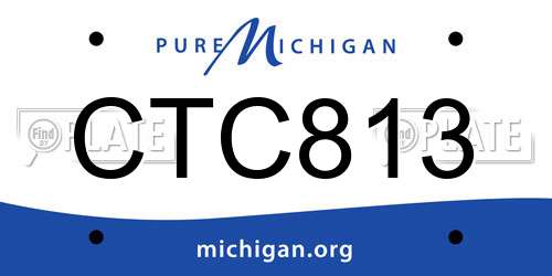 CTC813 Michigan License Plate