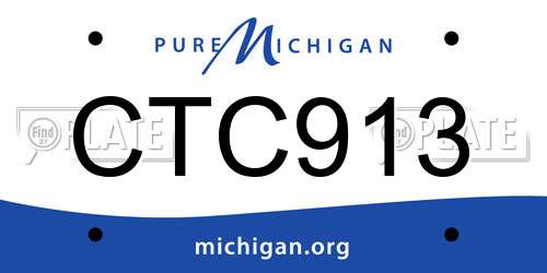 CTC913 Michigan License Plate
