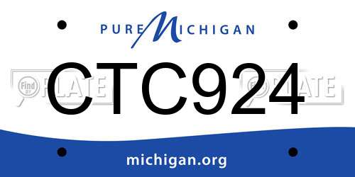CTC924 Michigan License Plate