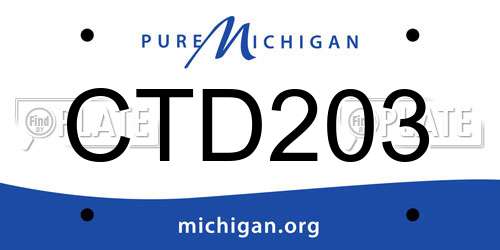 CTD203 Michigan License Plate
