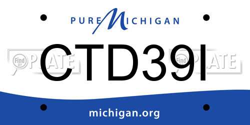 CTD39I Michigan License Plate