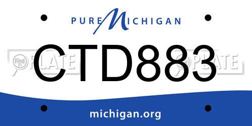 CTD883 Michigan License Plate
