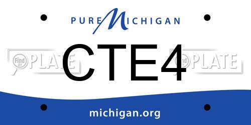 CTE4 Michigan License Plate