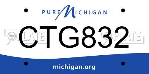 CTG832 Michigan License Plate