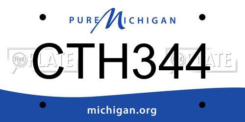 CTH344 Michigan License Plate
