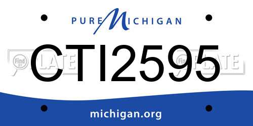 CTI2595 Michigan License Plate