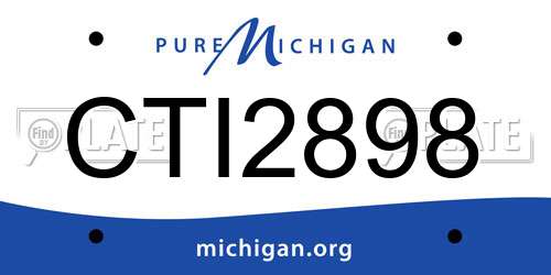 CTI2898 Michigan License Plate