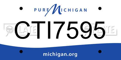 CTI7595 Michigan License Plate