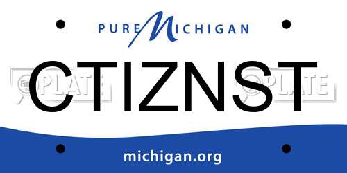 CTIZNST Michigan License Plate