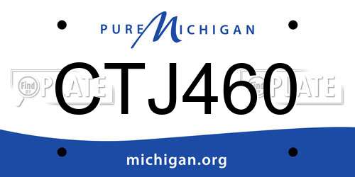 CTJ460 Michigan License Plate
