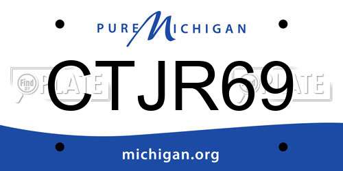 CTJR69 Michigan License Plate