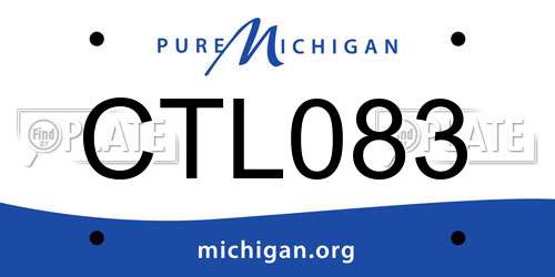 CTL083 Michigan License Plate