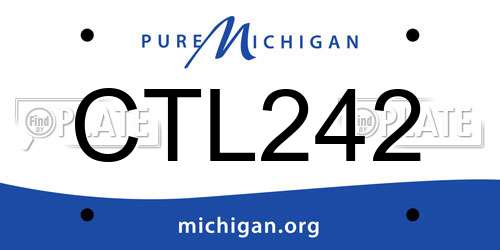 CTL242 Michigan License Plate