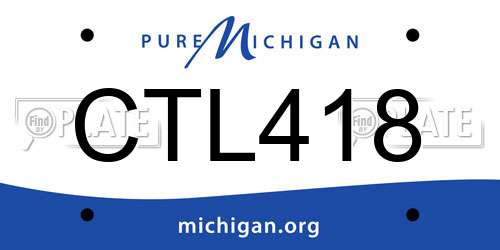 CTL418 Michigan License Plate