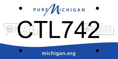 CTL742 Michigan License Plate