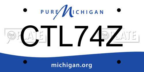 CTL74Z Michigan License Plate
