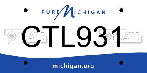 CTL931 Michigan License Plate