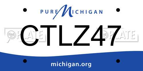 CTLZ47 Michigan License Plate