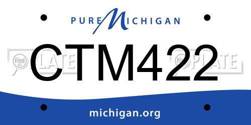 CTM422 Michigan License Plate