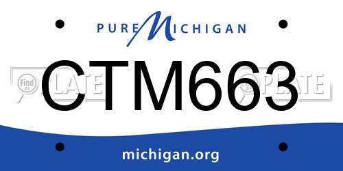 CTM663 Michigan License Plate