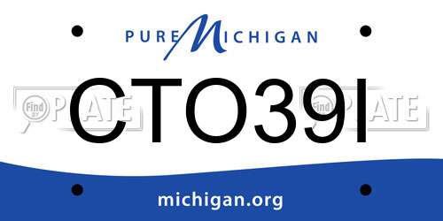 CTO39I Michigan License Plate
