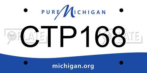 CTP168 Michigan License Plate
