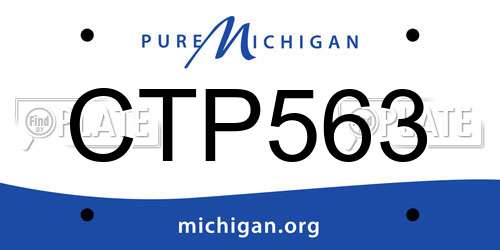 CTP563 Michigan License Plate