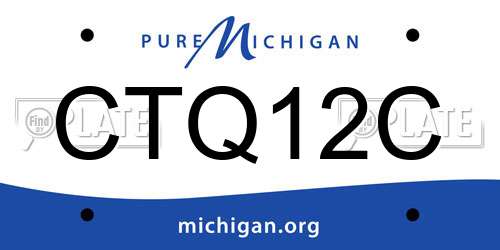 CTQ12C Michigan License Plate