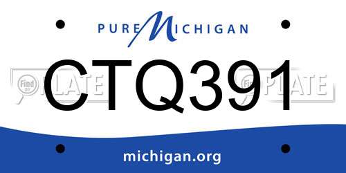 CTQ391 Michigan License Plate