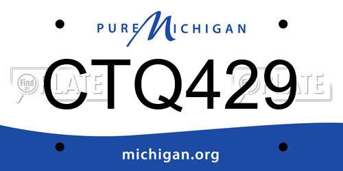 CTQ429 Michigan License Plate